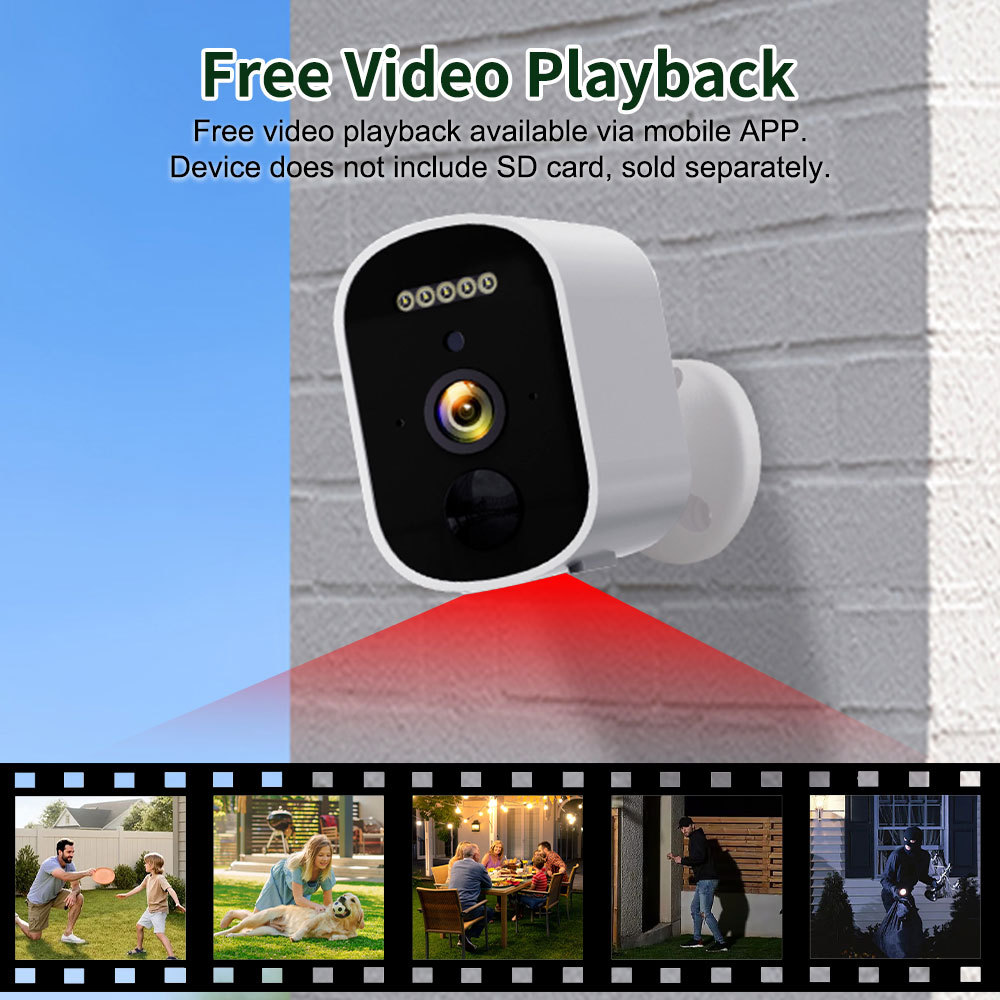 Güneş bataryalı HD gece görüşü kamerası, kablolama gerektirmez