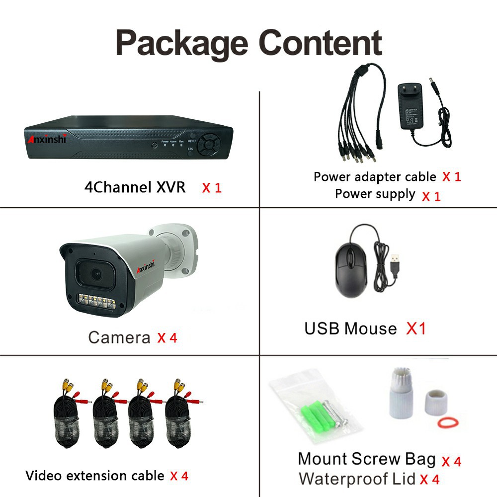 4-Kanal-DVR-Analoges Überwachungssystem Nachtsicht wasserdicht