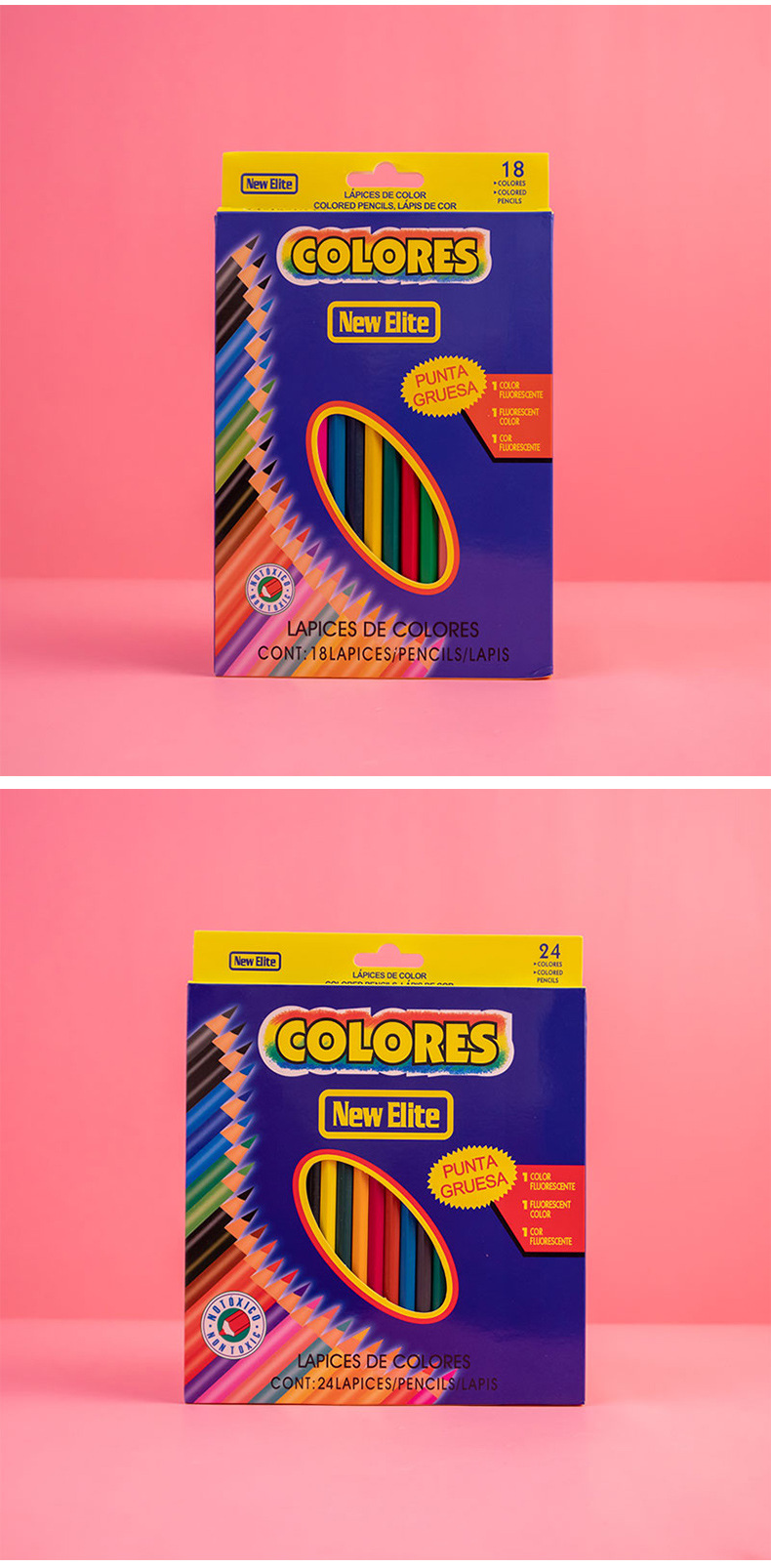 Buntstift-Set 12 Farben ölbasiert, für Kinder