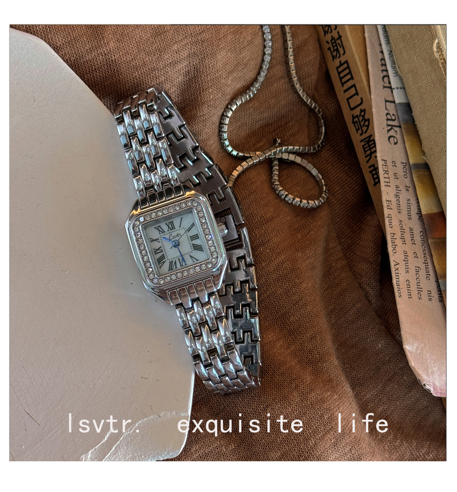 LSVTR Little Cheetah Damenuhr, luxuriöses Retro-Design, wasserdicht, mit Diamanten besetzt