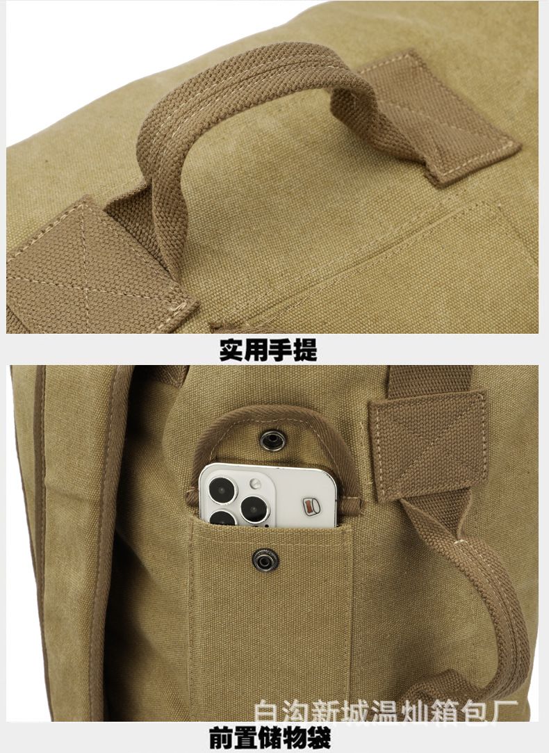 Leinwand-Zylinder-Rucksack, Laptop-Fach, unisex, Reisen