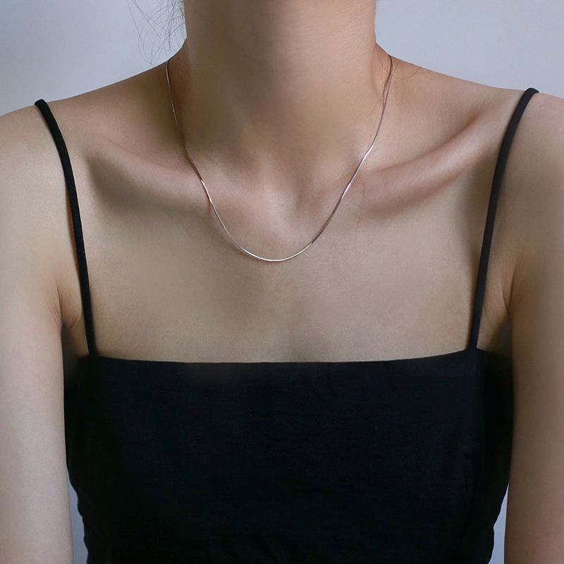 S925 gümüş yılan zincir kolye minimalist