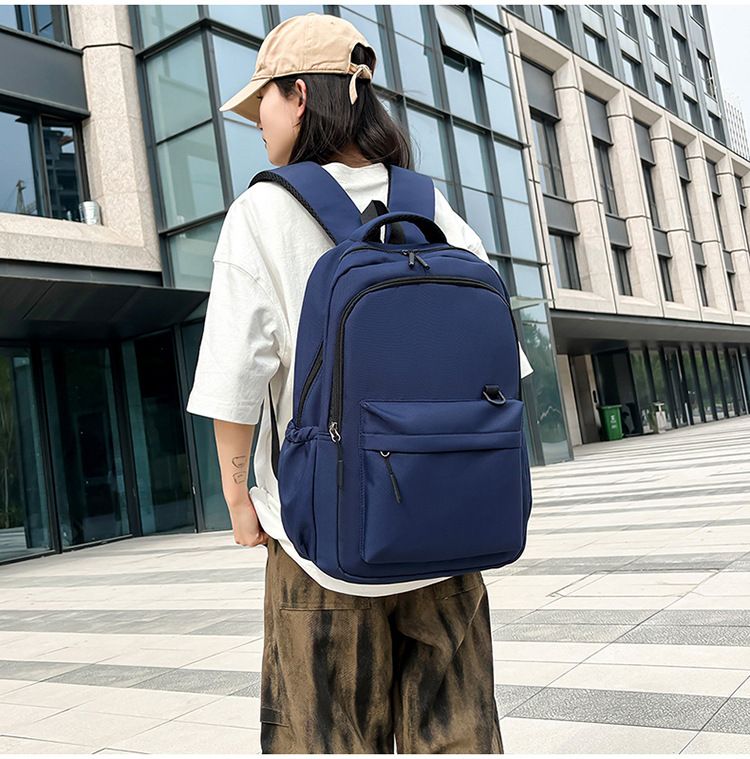 Herren- und Damen-Rucksack mit Laptop-Fach, einfarbig