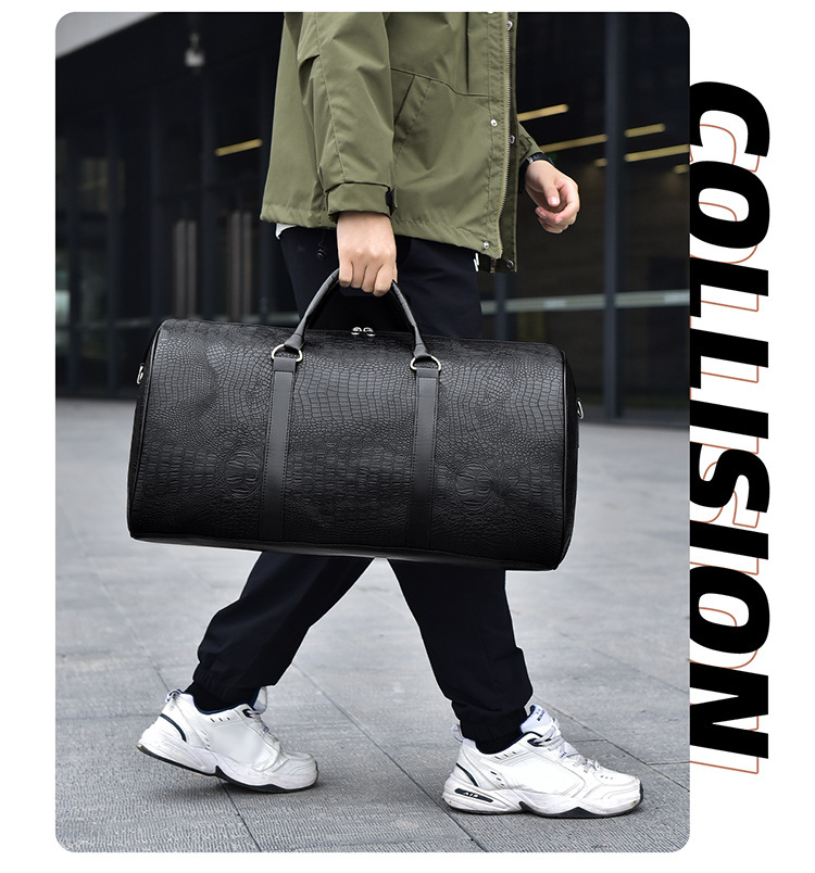 Men's travel bag, crocodile pattern, outdoor sports