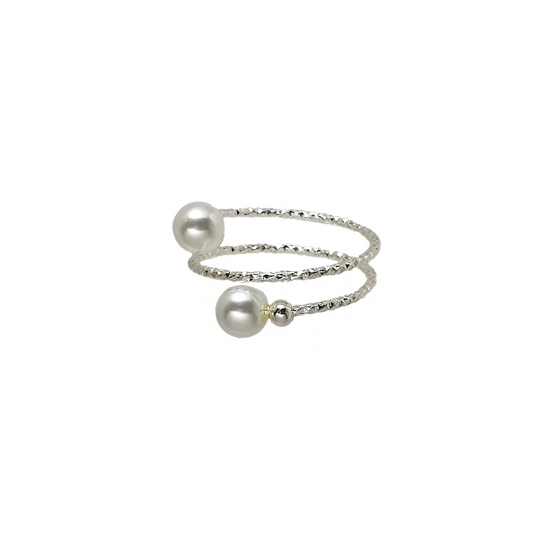 Damen-Verstellbarer Ring mit Perlensplitter