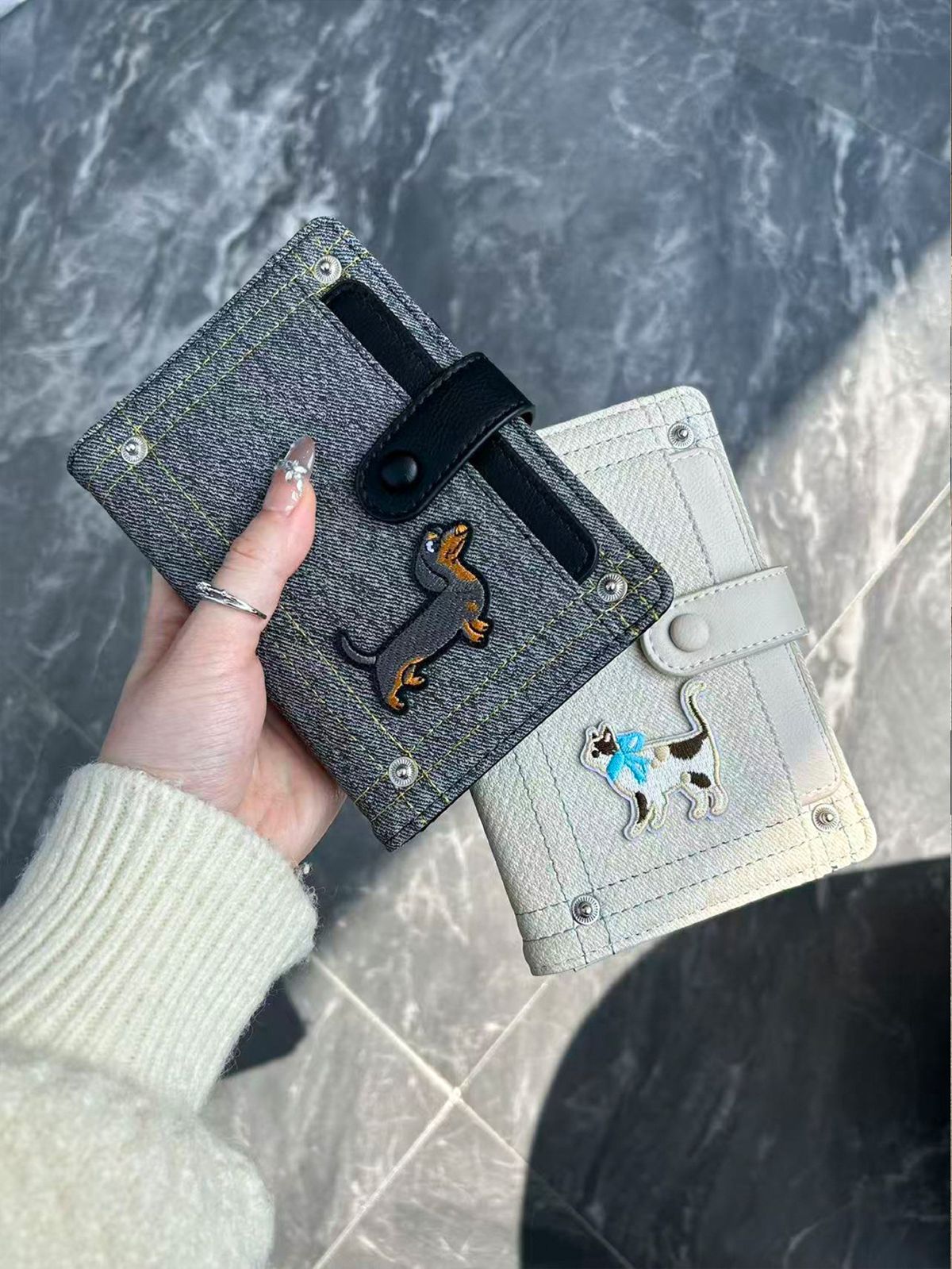 Puppy-design passport and document wallet for travel