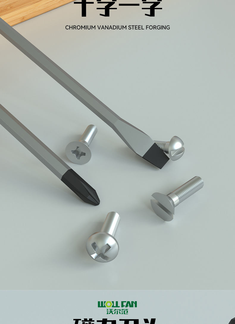 Manuelles Schraubendreher-Set Industriequalität, magnetisch, Kreuz- und Schlitz