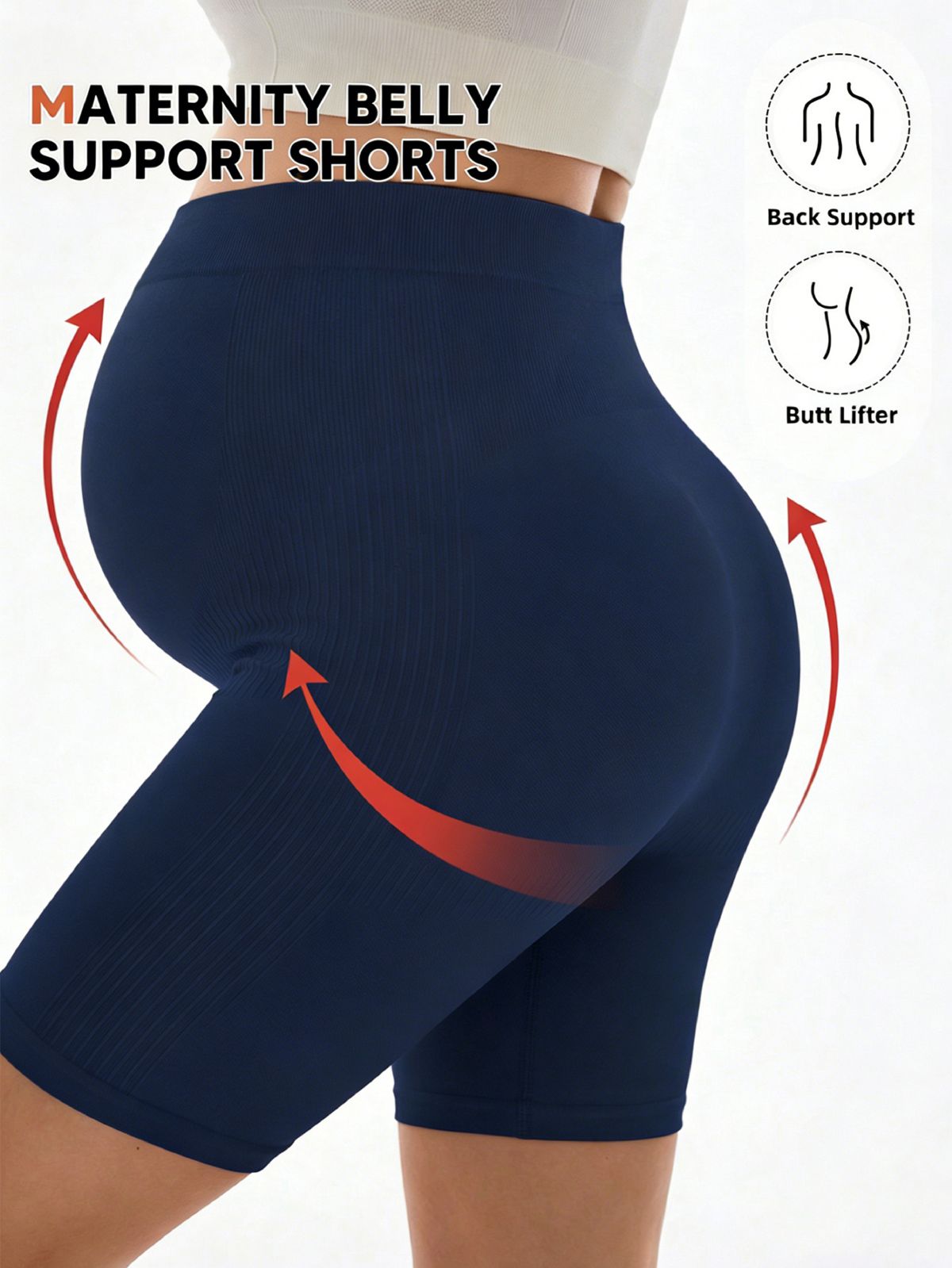 Umstands-Sportleggings, Hochbund, schnelltrocknend, Capri-Länge