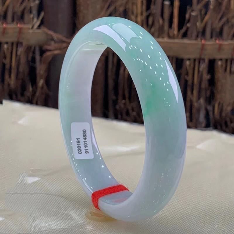 Burmese Grade A jadeite bracelet icy wax green