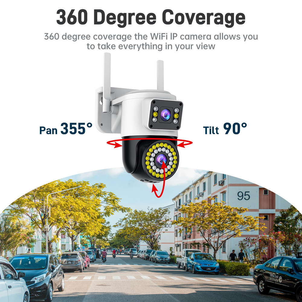 360° gözetim kamerası, gece görüşü, WiFi, 4G, su geçirmez