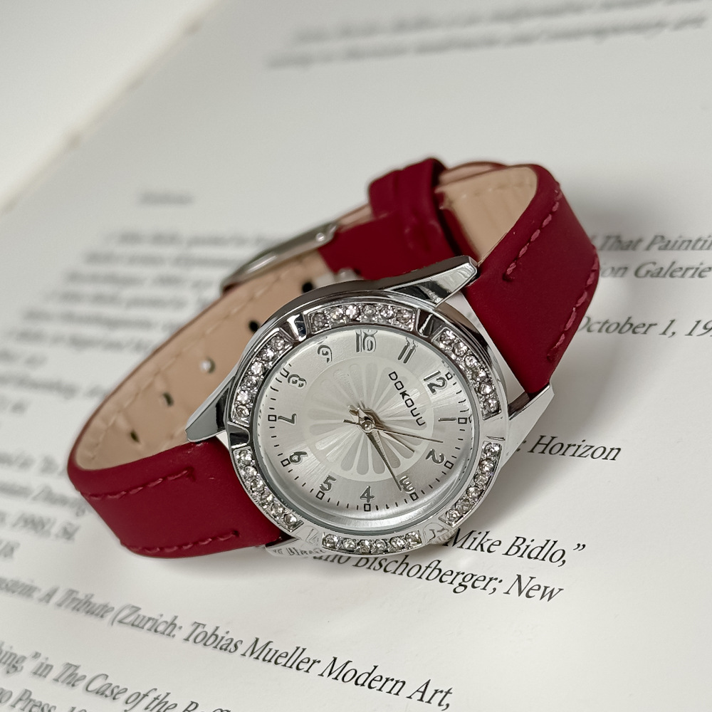 Strass taşlı retro kadın saati, küçük kadran, lüks vintage stil
