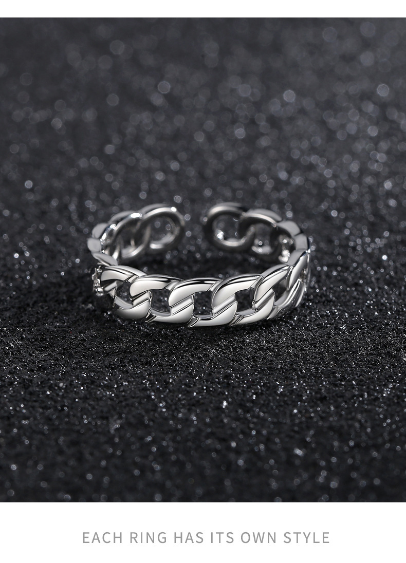 Men's combination stacking ring, retro open style