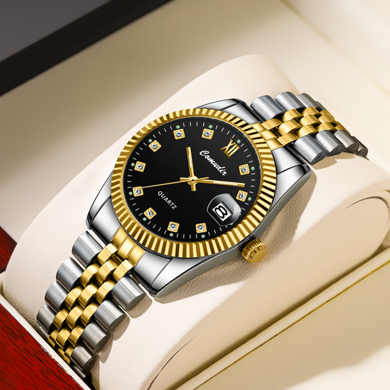 Couple quartz watch, waterproof with calendar