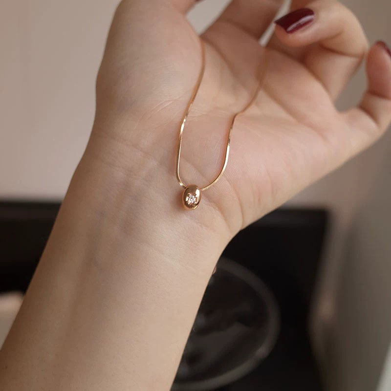 Mini-Bubble Goldperlen-Halskette, einfaches Design