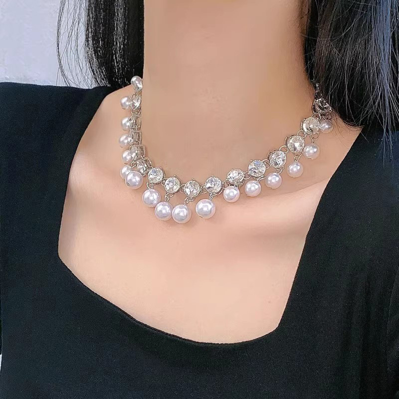 Strass-Quasten-Halskette, edles Design Schlüsselbein-Kette