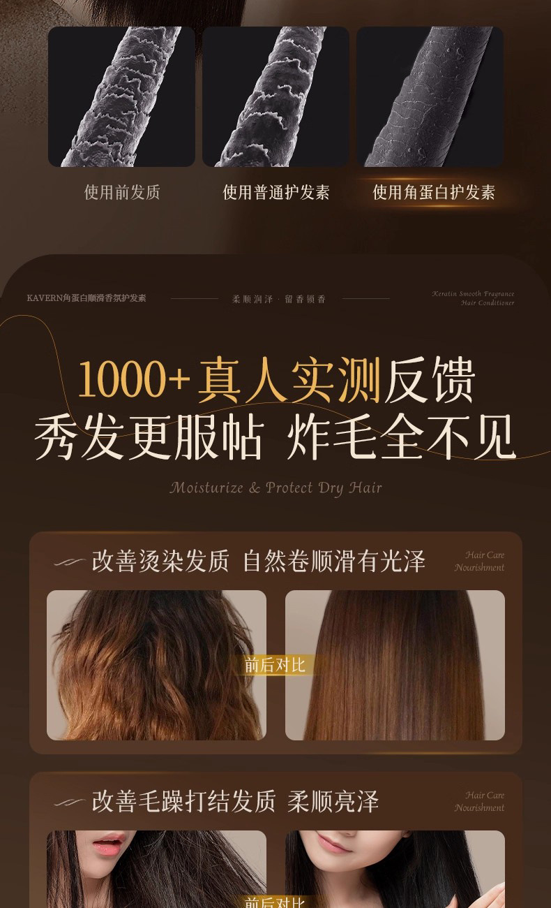 Hair mask with protein treatment, moisturizing and repairing conditioner