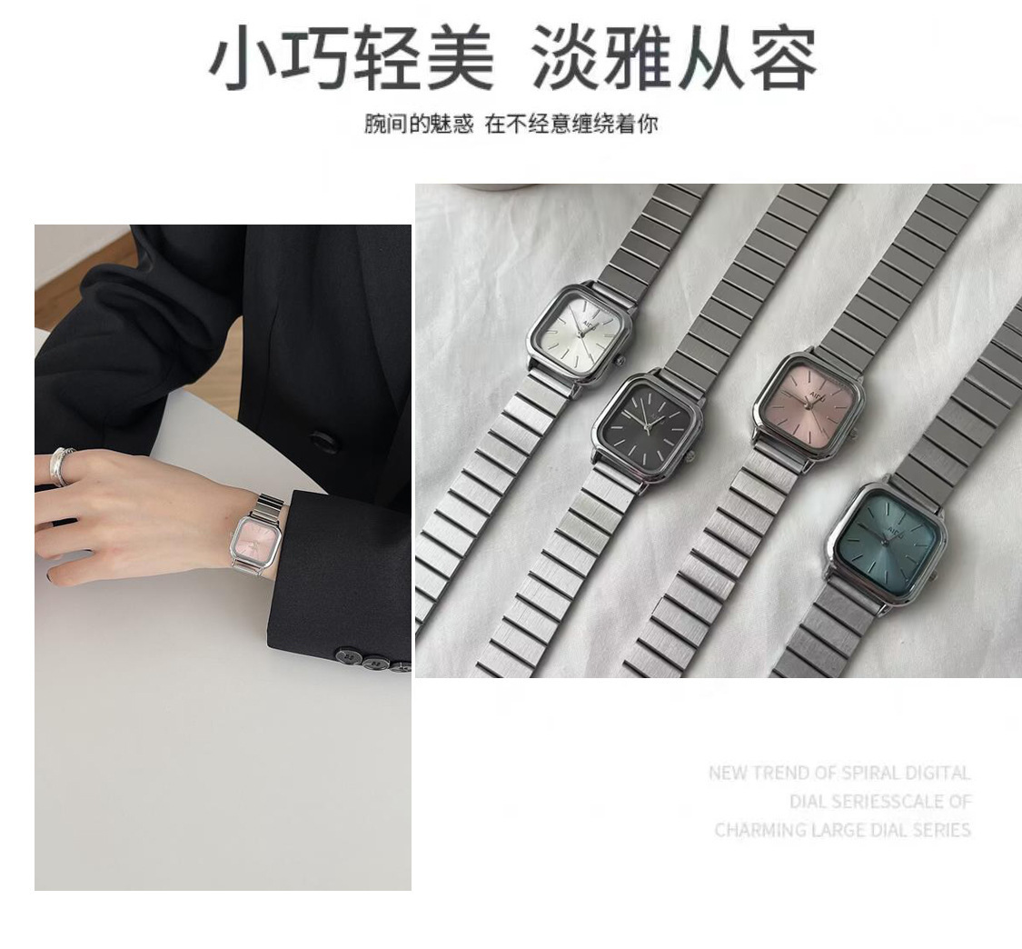 Women's quartz watch, bamboo steel band, Korean design, simple style
