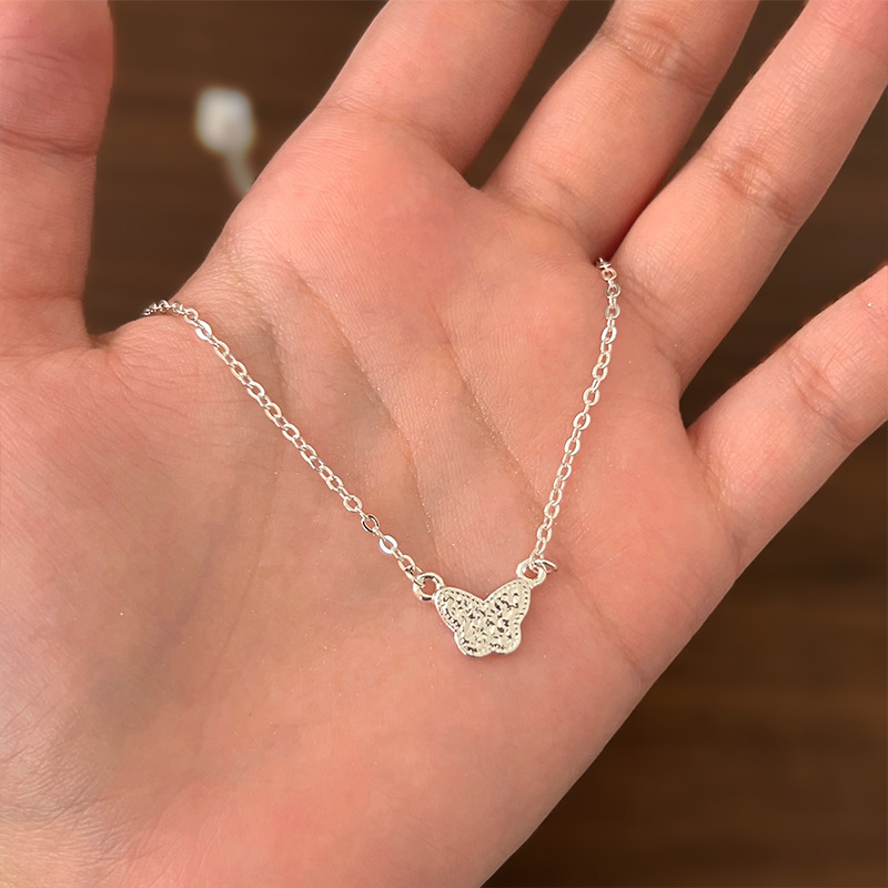 S925 Silber Zirkonia Halskette Damen, Schlüsselbein Kette, leicht luxuriös