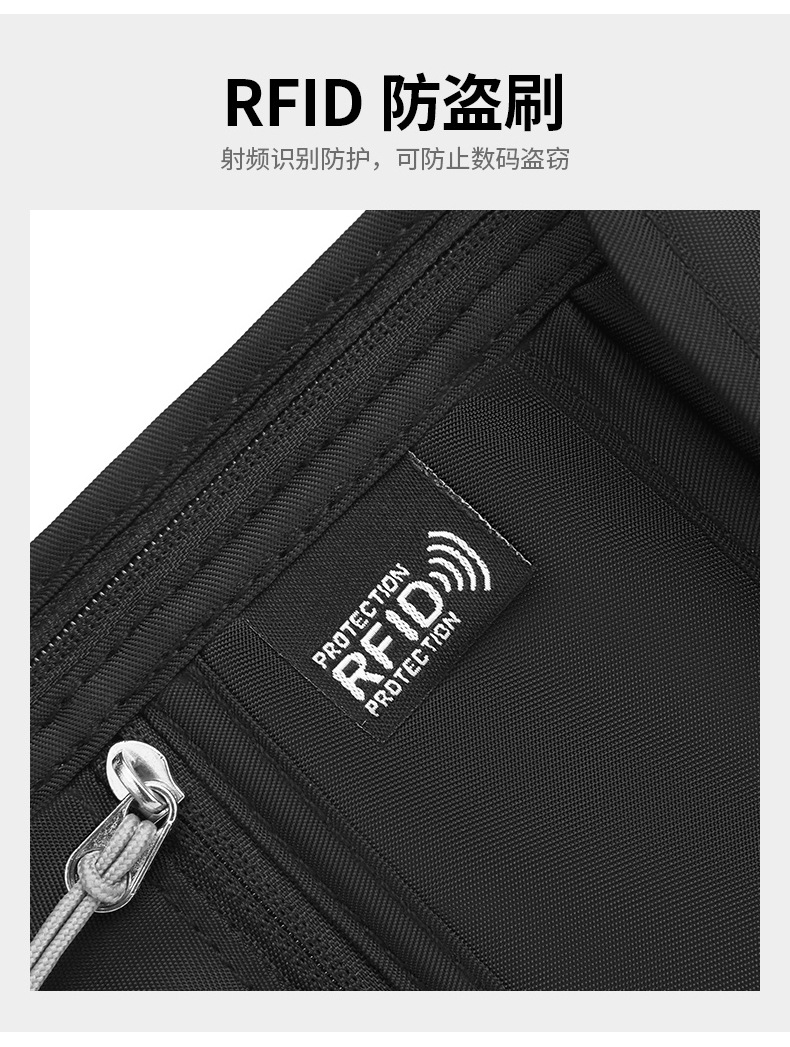 RFID-Blocking Document Bag with Passport Holder and Card Organizer