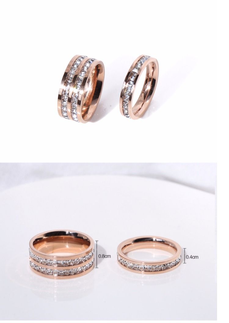 Doppelter quadratischer Diamantring-Set, minimalistisches Design