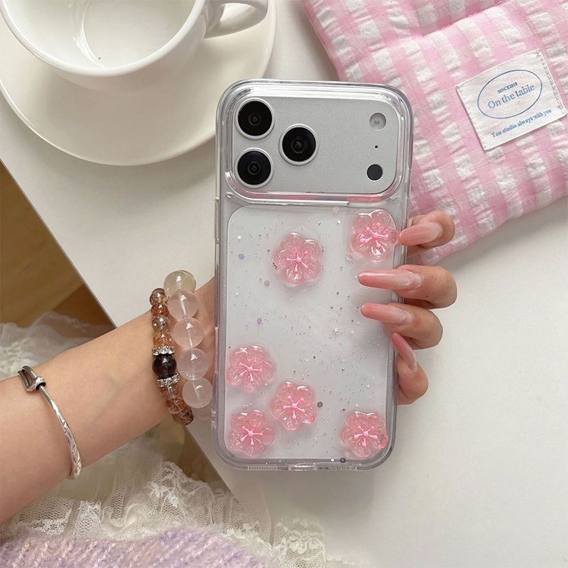 Apple iPhone 17 Pro sakura case with glitter powder design