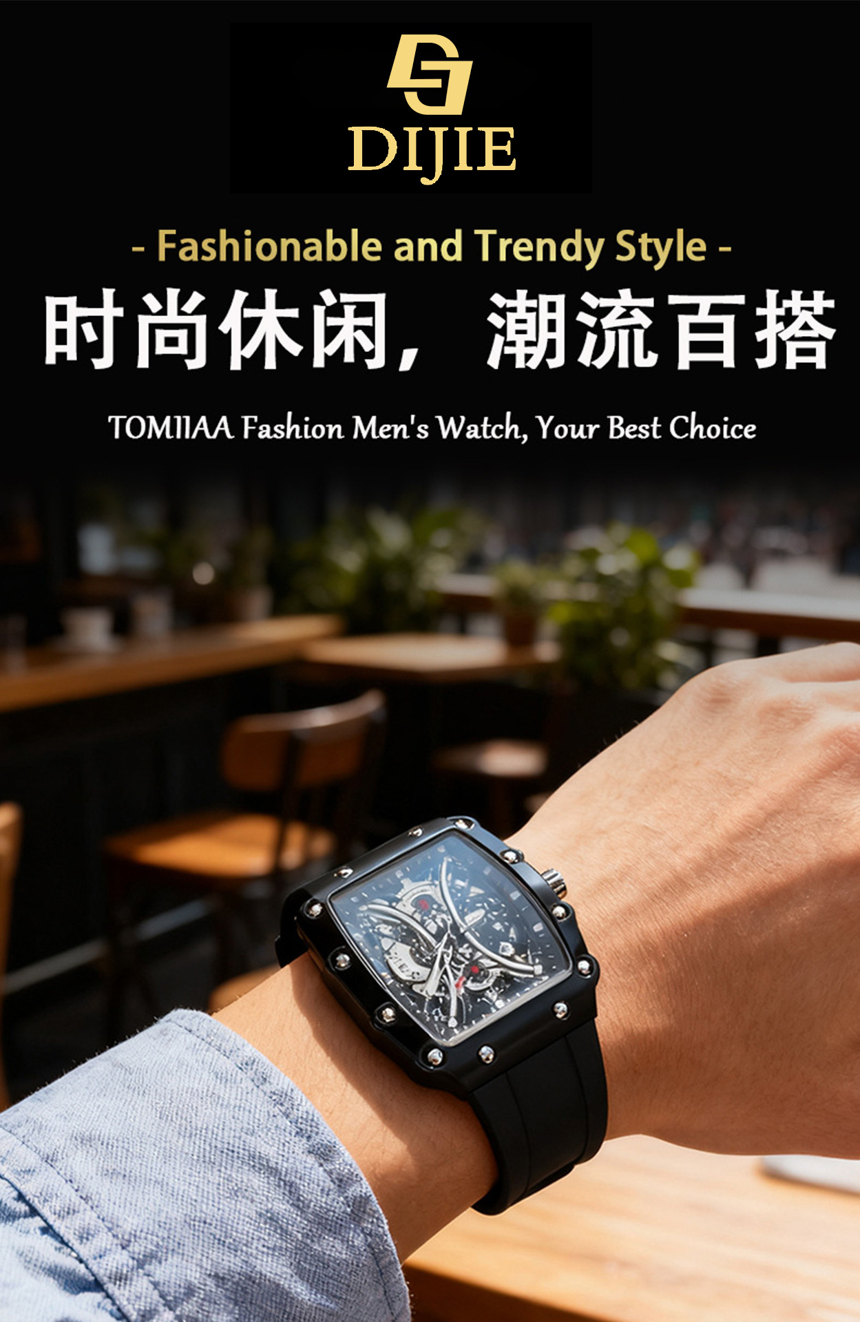 Men's Luxury Watch Large Dial Waterproof Quartz Luminous