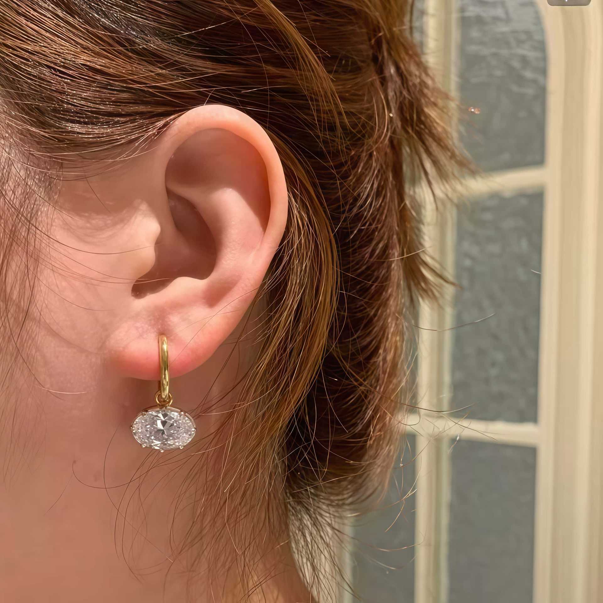 Silver earrings, S925 plated 18K gold