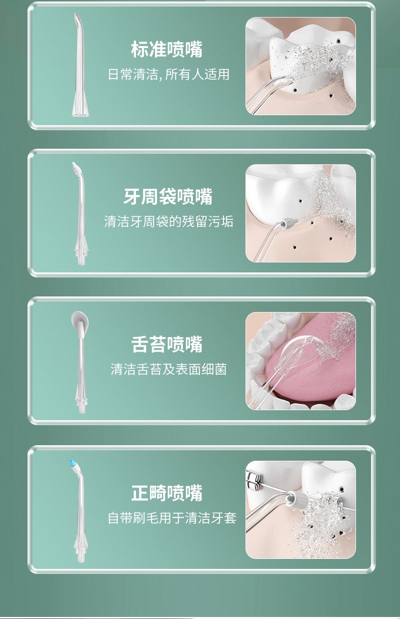 Portable electric water flosser, multi-level adjustable