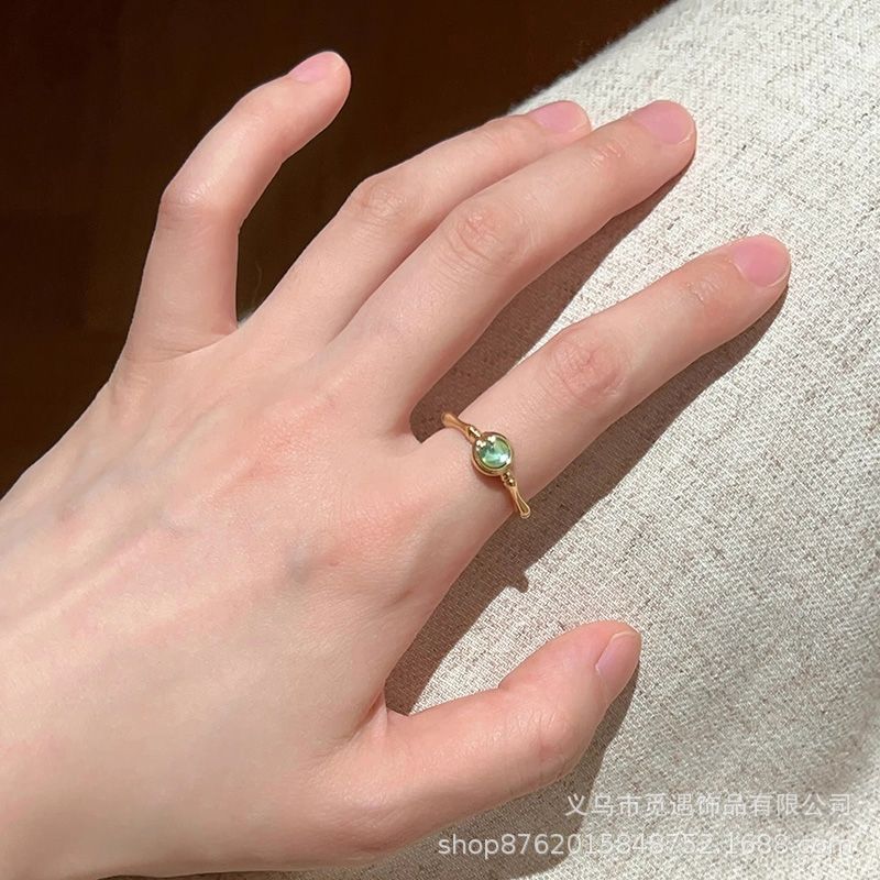 Green series stackable women's ring