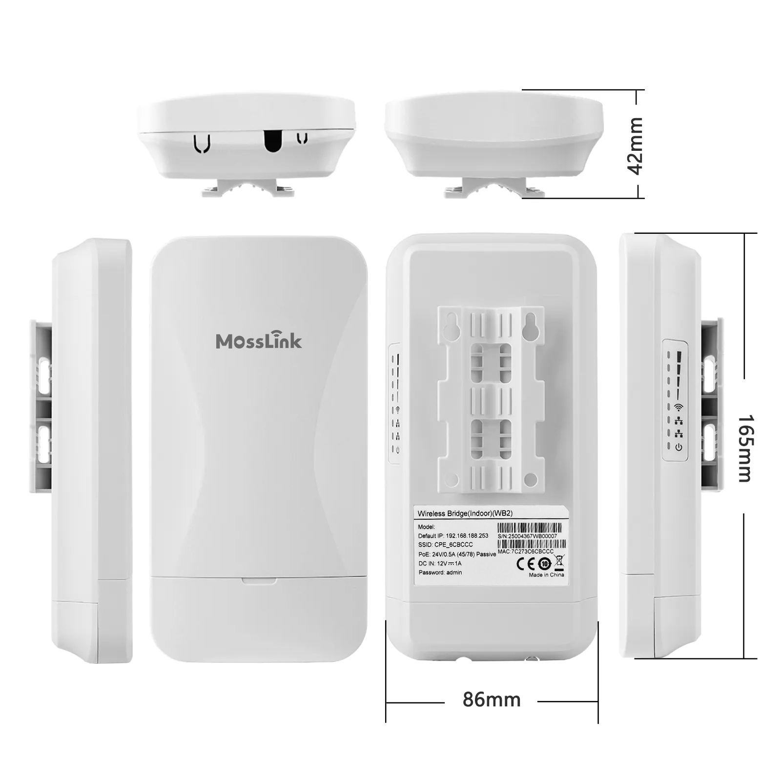 2.4 GHz 300 Mbps Wireless Bridge PTP CPE, outdoor
