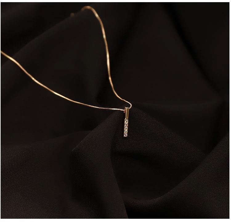 925er Silberhalskette, Damen, Minimalistisch, Rosegold