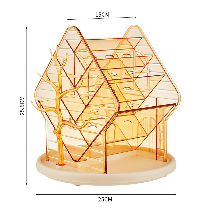 Rotating cosmetics organizer transparent luxury design