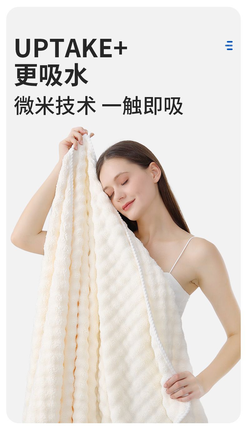 Bubble-Fleece Badetuch Klasse A, saugfähig, übergroß, dick, weich