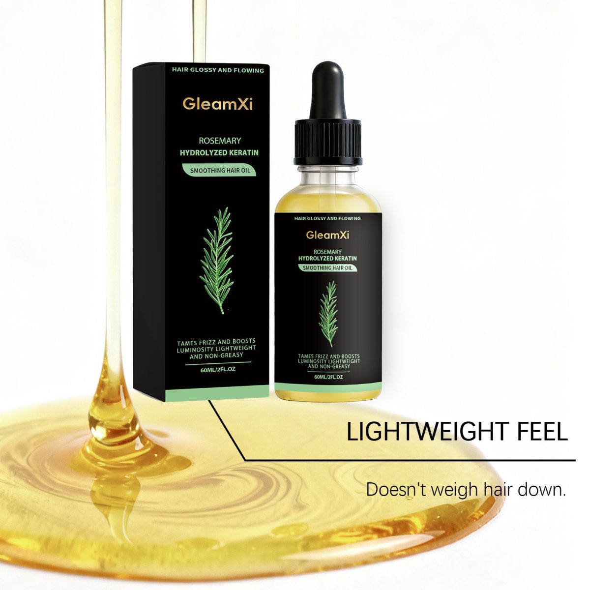 GleamXi rosemary hair care oil with herbal extracts