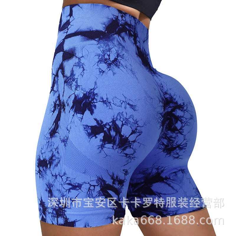 厂家扎染瑜伽裤 源头厂家 跨境无缝瑜伽裤 高腰蜜桃提臀运动健身