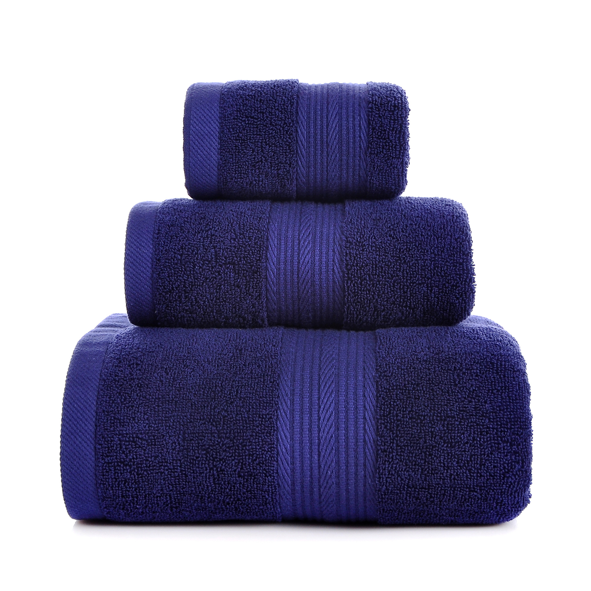 Bathroom towel set, three pieces, 100% cotton, thick and absorbent
