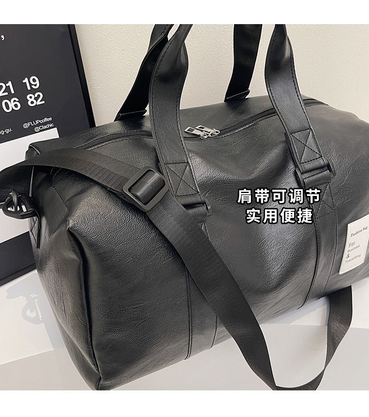 新款干湿分离运动健身包PU皮大容量独立鞋仓短途旅行包时尚行李袋