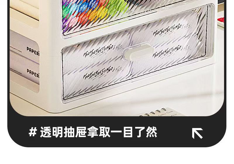 Storage box, multi-layer drawer, transparent, desktop organizer