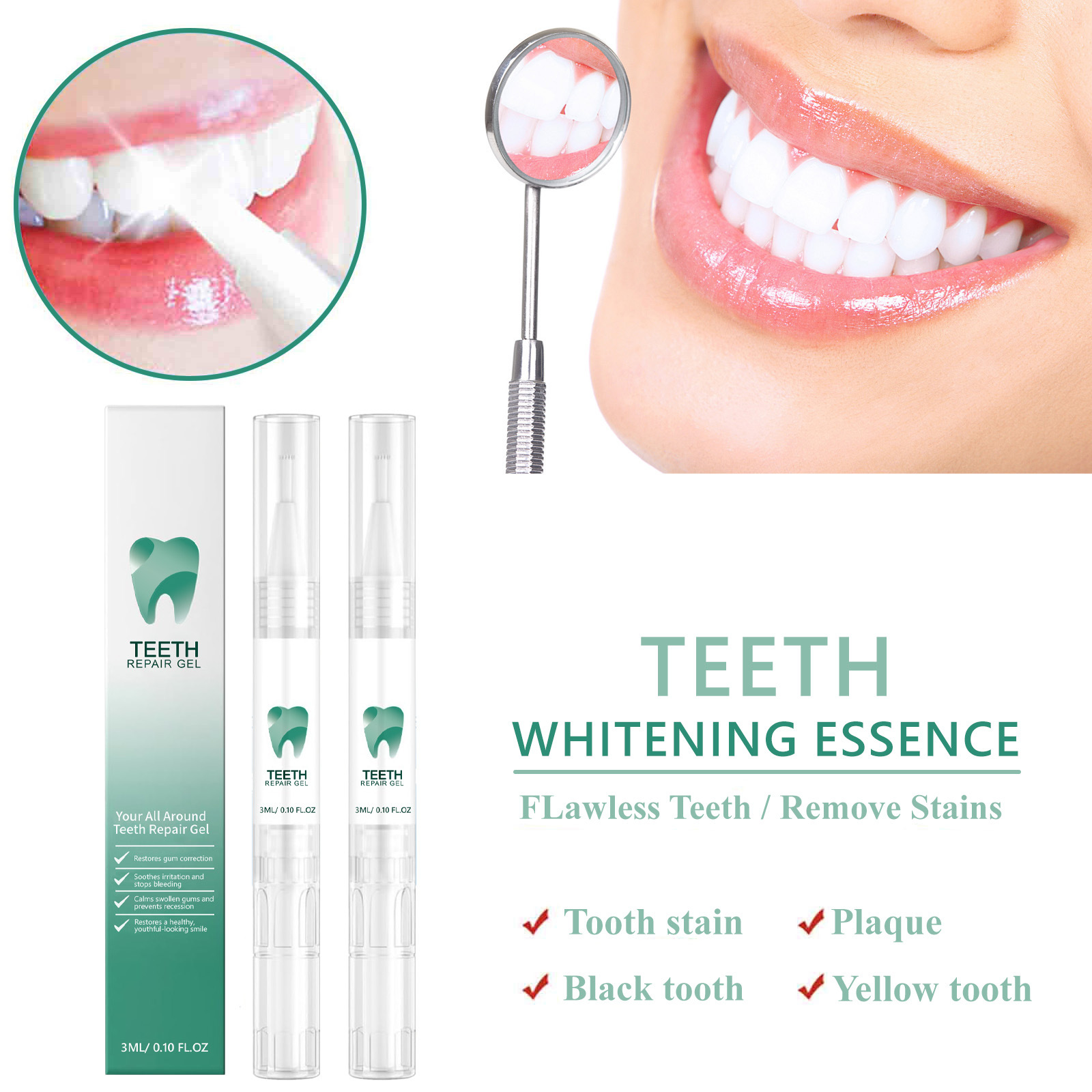 Teeth care gel pen for tartar and stain removal
