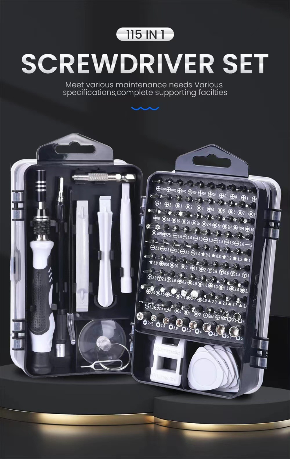 Screwdriver set, 115-piece, watch computer phone repair