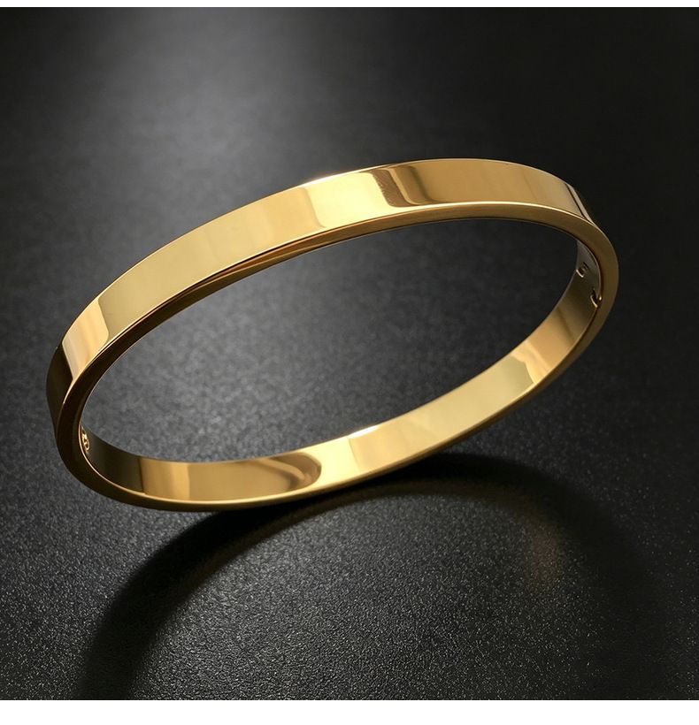 Titan-Stahl Armband, 18K vergoldet, 10 Steine mit Schiebeknoten