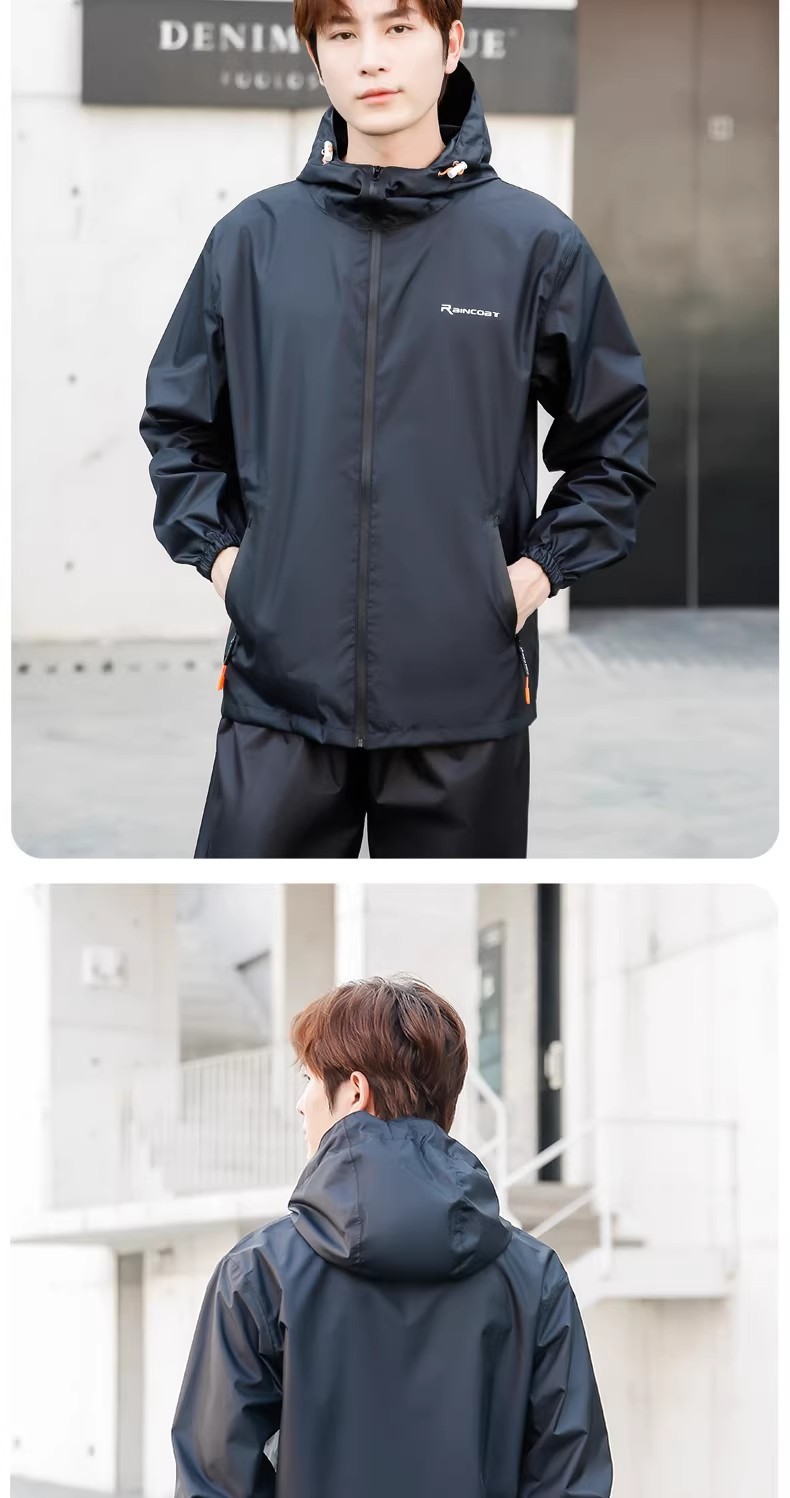 Two-piece raincoat and pants set breathable waterproof for cycling outdoor