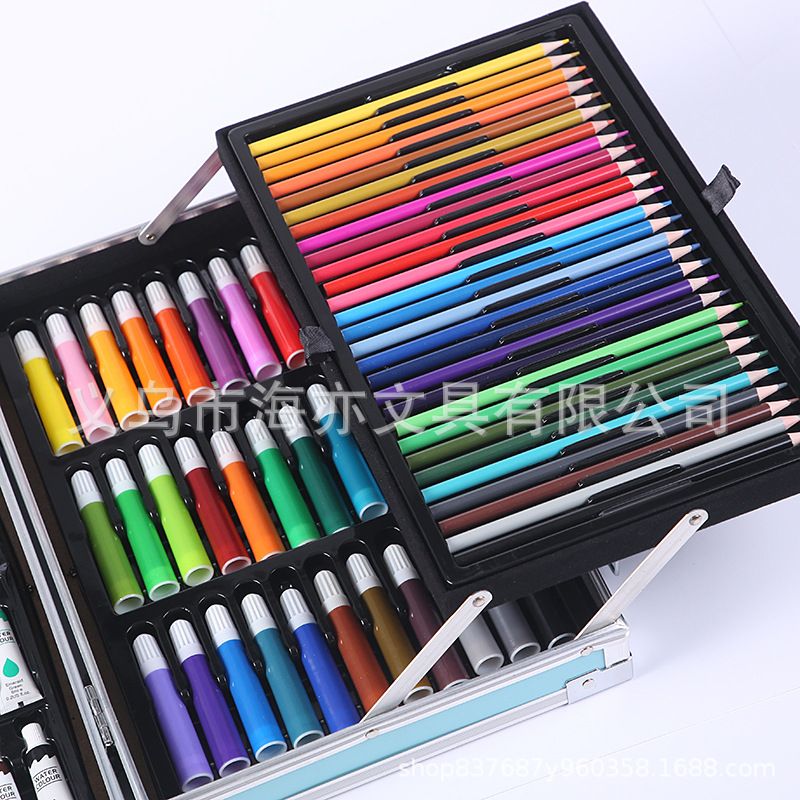 145 piece painting set aluminum case watercolor