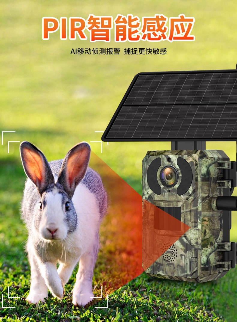 4MP wasserdichte Außenkamera, Infrarot-Nachtsicht, Solarantrieb