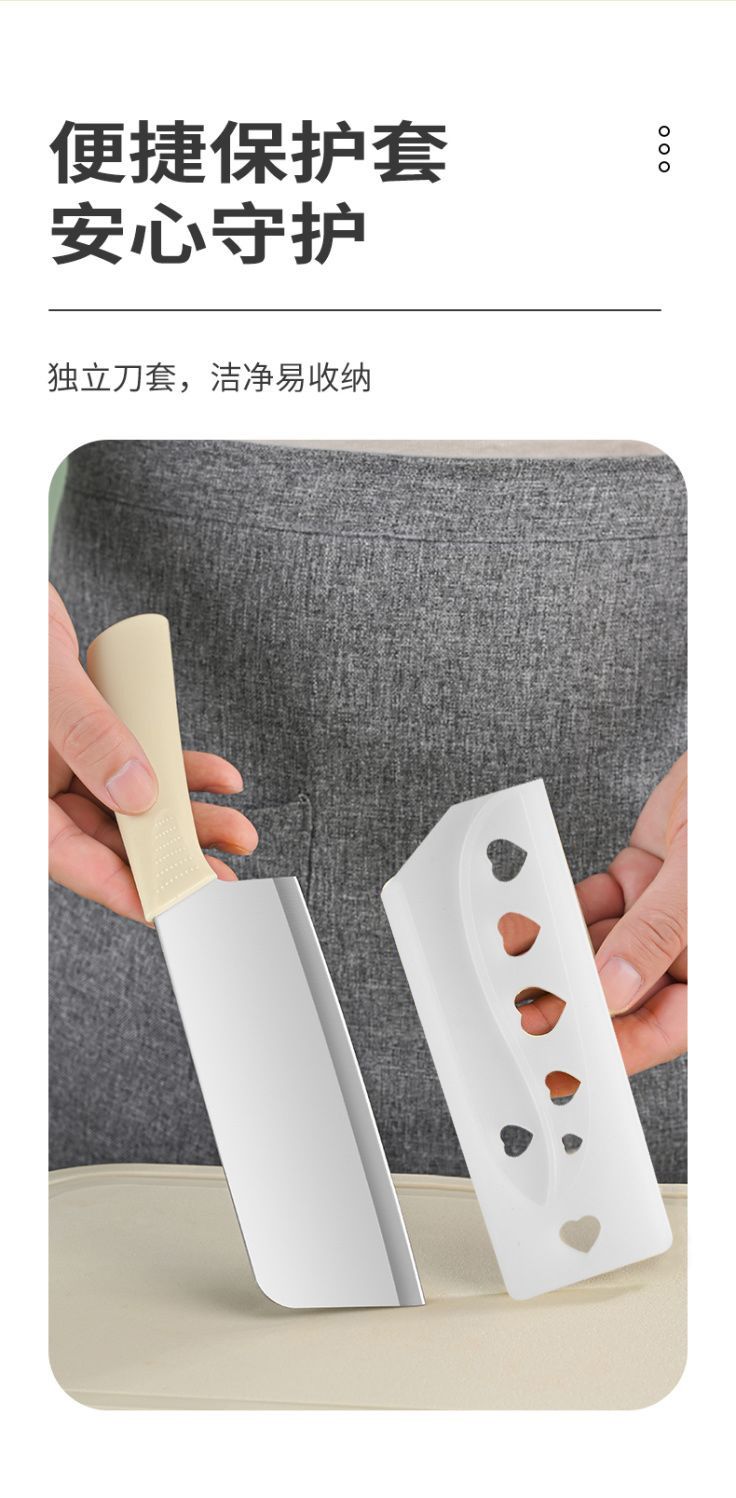 Stainless steel kitchen knife set, lightweight portable with cutting board