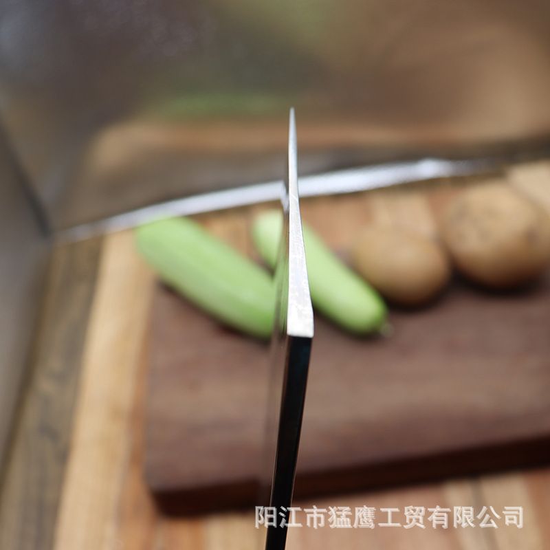 Kitchen knife set, hand-forged, stainless steel, wooden handle