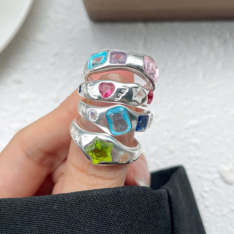Lanzi 925 Silver Women's Ring Korean Design Adjustable