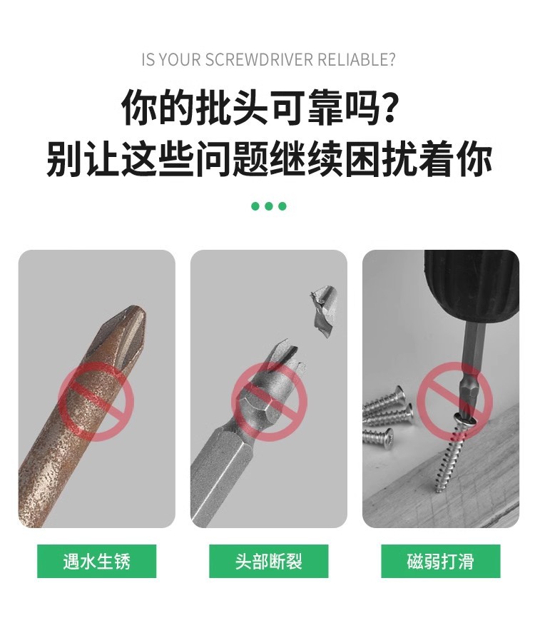 Cross bit electric screwdriver tool set