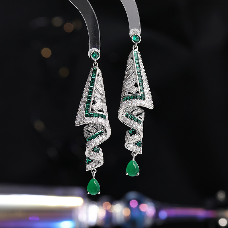 Vintage-Ohrringe geometrisch, 925er Silber, Ethnic-Stil