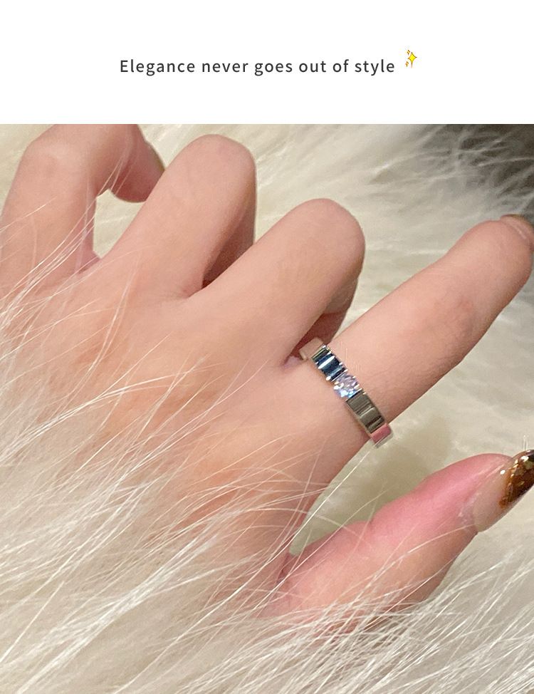 Yüzük, zirkon, titanyum çelik, 18k, tasarımcı, solmaz